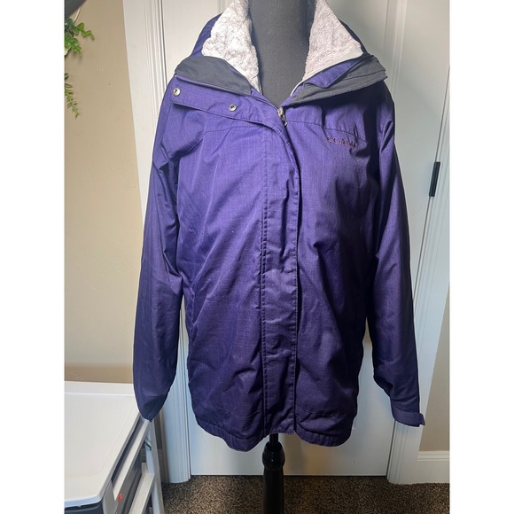 Columbia Womens Interchange 3 in 1 Winter Jacket Purple Coat Waterproof XL - Picture 1 of 7